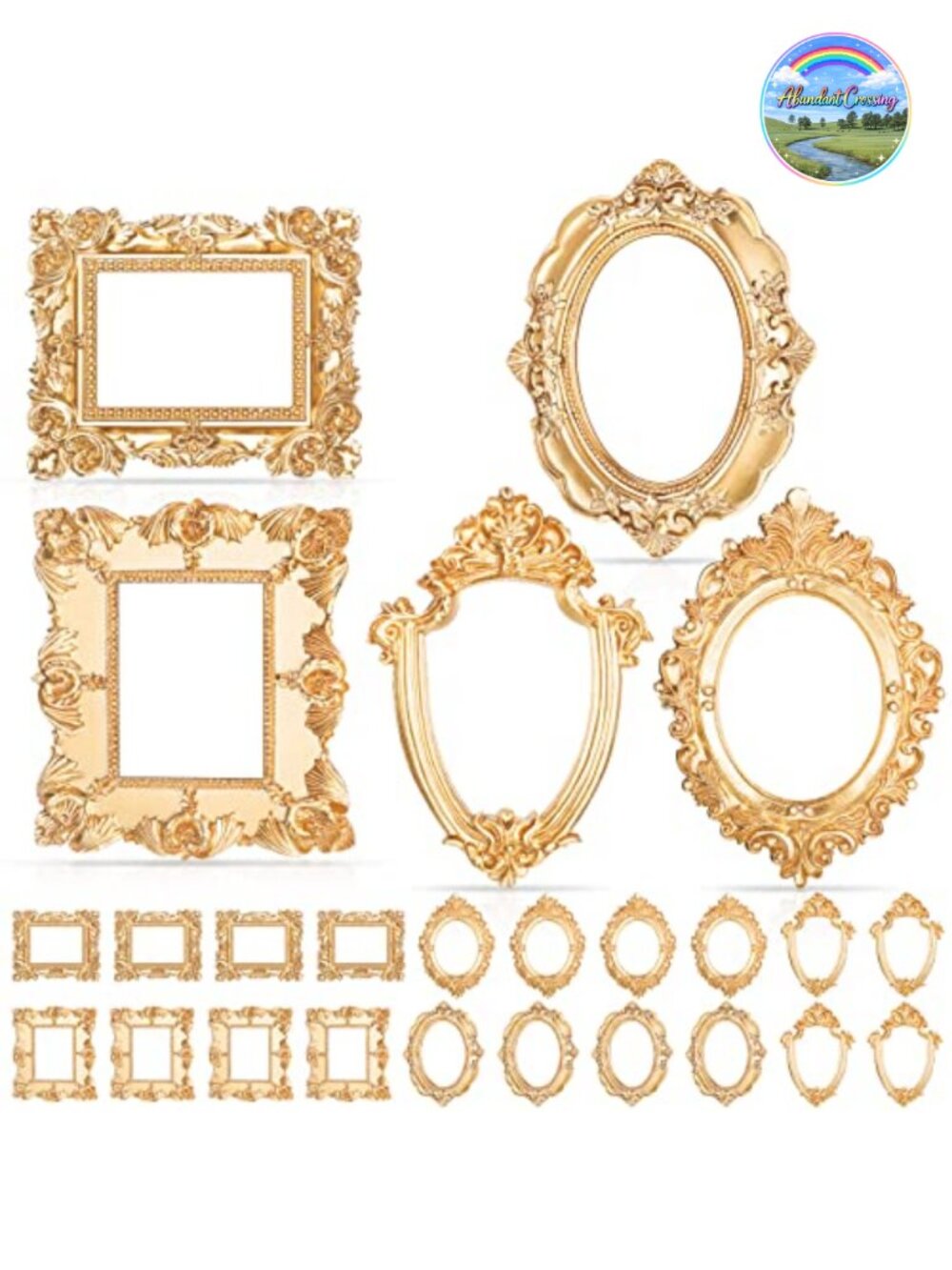 20 Pc Mini Resin Picture Frames Vintage Floral Carved Wall Tabletop